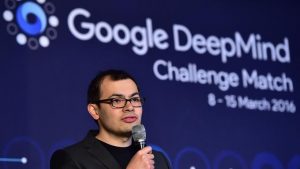 (FILES) This file photo taken on March 15, 2016 shows Google Deepmind head Demis Hassabis speaking during a post-match press conference after the fifth and final game of the Google DeepMind Challenge Match between South Korean 'Go' player Lee Se-Dol and Google-developed supercomputer AlphaGo at a hotel in Seoul. DeepMind, the Google sibling focusing on artificial intelligence, has announced the launch of an "ethics and society" unit to study the impact of new technologies on society. The announcement by the London-based group acquired by Google parent Alphabet is the latest effort in the tech sector to ease concerns that robotics and artificial intelligence will veer out of human control."As scientists developing AI technologies, we have a responsibility to conduct and support open research and investigation into the wider implications of our work," said a blog post announcing the launch October 3, 2017 by DeepMind's Verity Harding and Sean Legassick. / AFP PHOTO / JUNG Yeon-Je